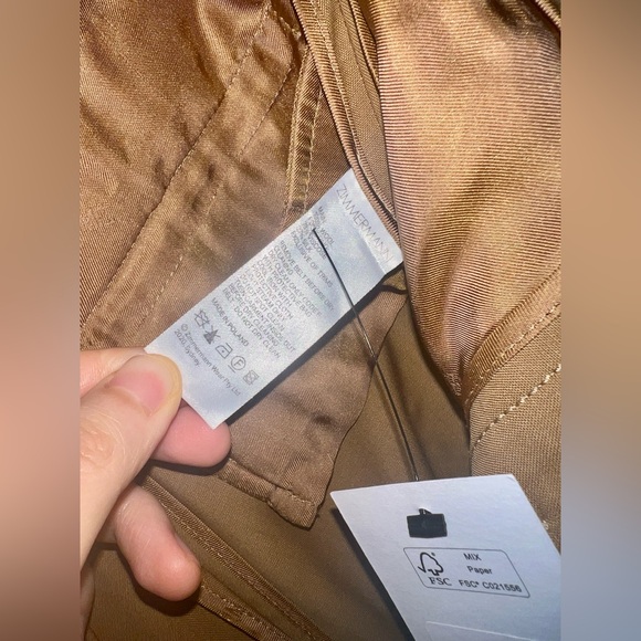 Zimmermann High Waisted Belted Khaki Wide Leg Pants Size 0 - Picture 7 of 8